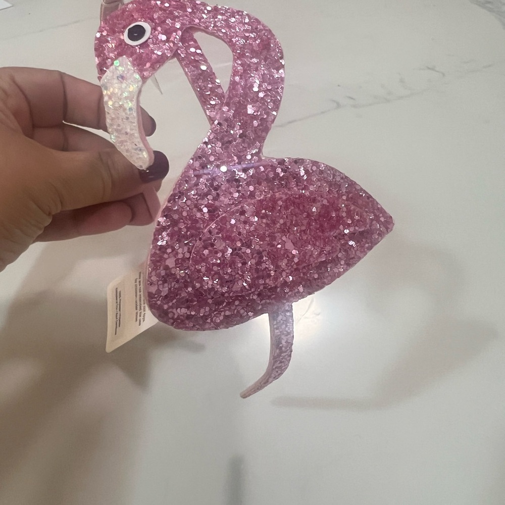 J. Crew Pink Glitter Flamingo Headband
